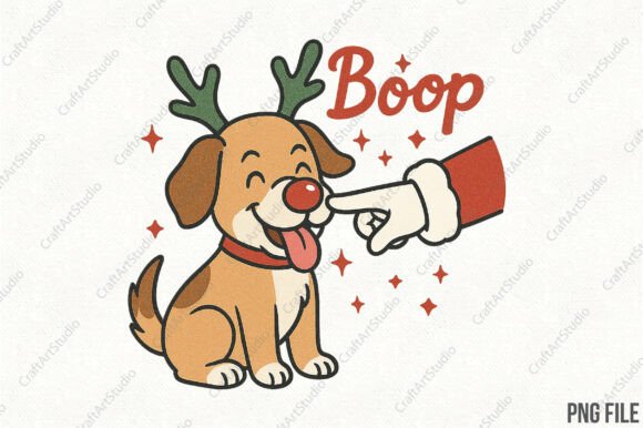 Christmas Boop Dachshund PNG: Cute Illustrations for Crafters