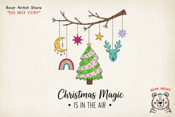 Christmas Magic Tree Stars: Premium Illustrations
