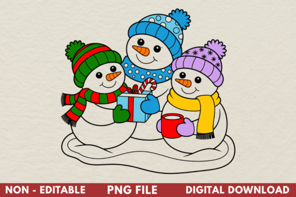 Christmas Snowmen Clipart PNG: Illustrations