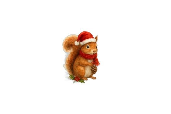 Christmas Squirrel PNG: Festive Illustrations for Crafters