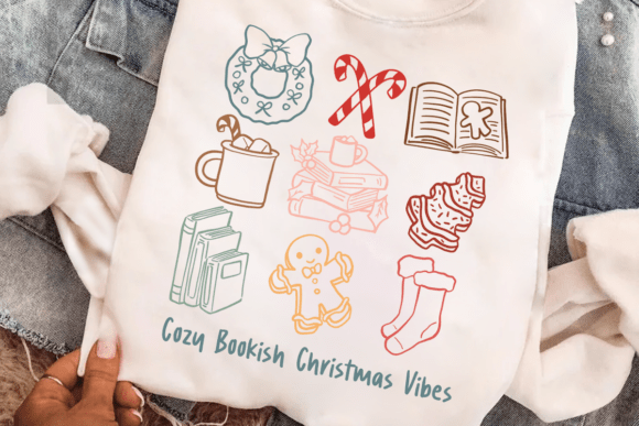 Cozy Bookish Christmas PNG: Cute Holiday Illustrations