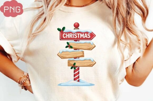 Cute North Pole Signboards and Christmas Illustrations