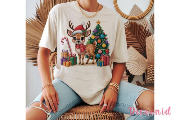 Cute Reindeer Christmas Scene PNG & Illustrations Review