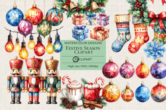 Festive Season Watercolor Christmas Pack: Illustrations Review