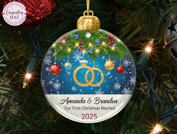 First Christmas Married Ornament PNG & Illustrations