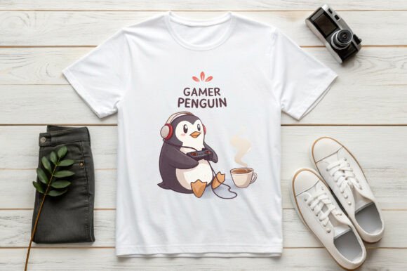 Gamer Penguin Christmas PNG: Festive Illustrations
