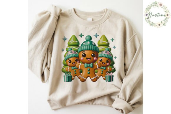 Gingerbread Christmas Trio PNG Clipart & Illustrations