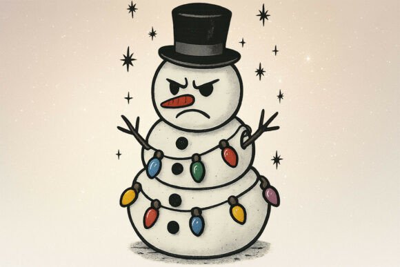 Grumpy Snowman PNG: Festive Illustrations for Brands