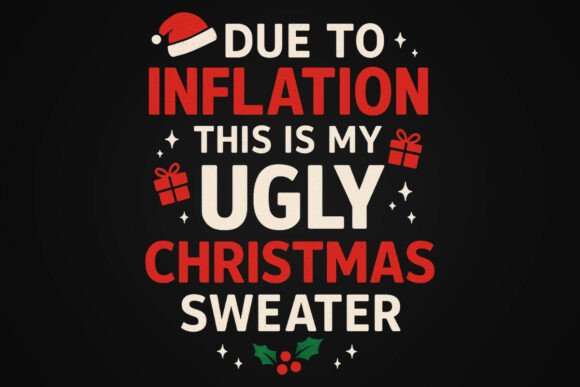Inflation Ugly Christmas Sweater PNG: Festive Illustrations for Brands