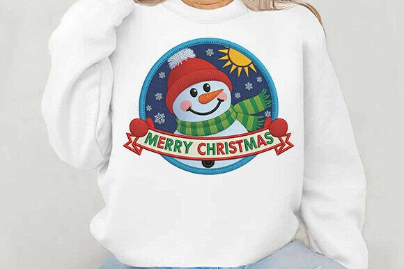 Merry Christmas Png, Faux Yarn Snowman Illustrations