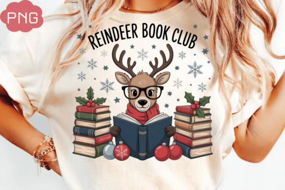 Reindeer Book Club Png: Festive Illustrations