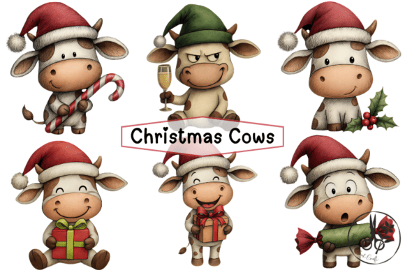 Review: Christmas Cows Clipart for Holiday Stitching