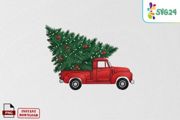Review: Christmas Truck Tree Embroidery Art PNG