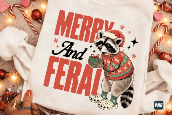 Review: Funny Christmas Merry and Feral Raccoon Design