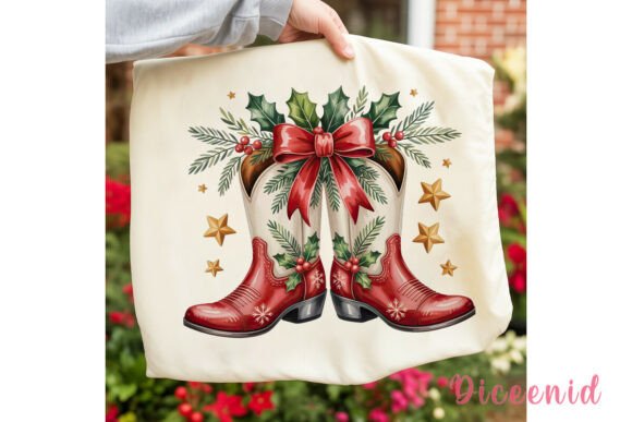 Reviewing Christmas Cowboy Boots PNG Clipart for Embroidery