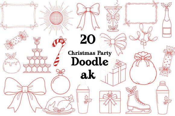 Reviewing Christmas Party Doodle Sublimation Illustrations