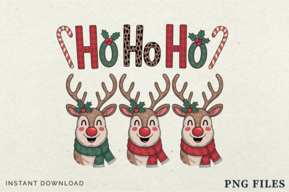 Reviewing the Vintage Ho Ho Ho Reindeer Christmas PNG for Embroidery